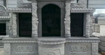 四平 芝麻灰高档墓碑，土墓，可定制