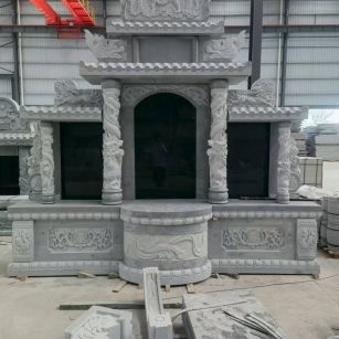 四平 芝麻灰高档墓碑，土墓，可定制