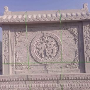 四平 芝麻白花岗岩屏风，照壁，影壁