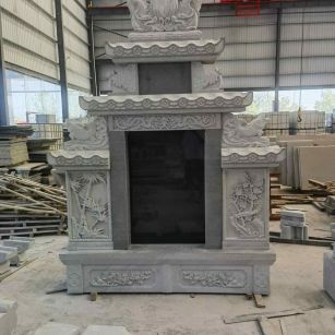 四平 芝麻灰高档墓碑、土墓，一套也支持定做