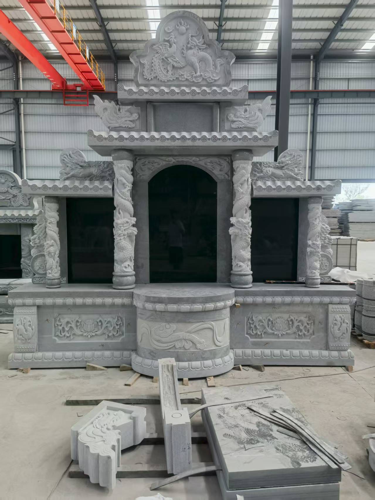 四平 芝麻灰高档墓碑，土墓，可定制